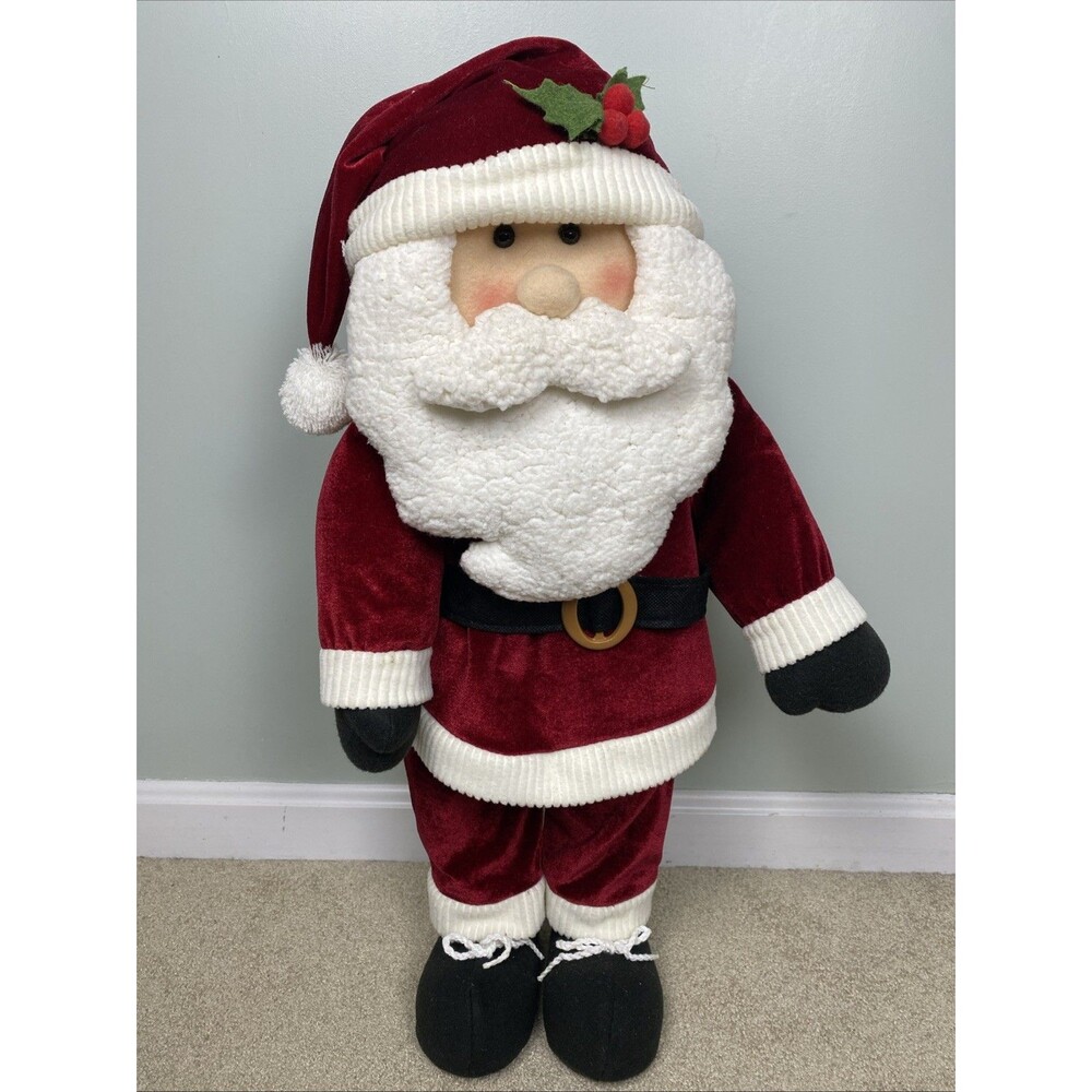 25” Kmart Plush Santa Claus Christmas Decor Standing Figure w/Tag Removable Head